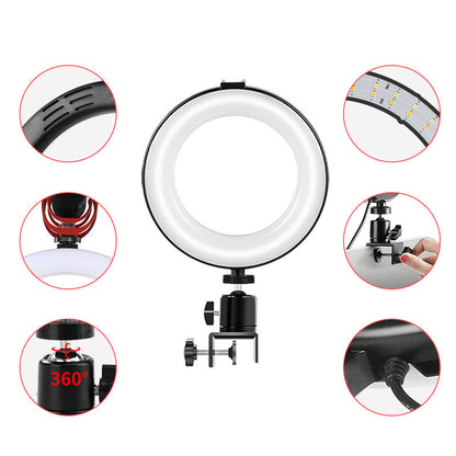 Desktop Clip 6 Inch Ring Light