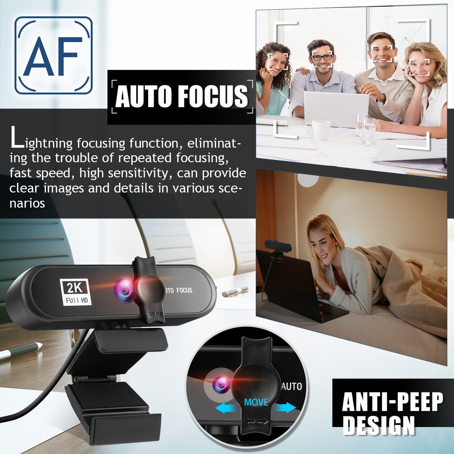 4K Auto Focus Computer Camera Network USB Live Webcam