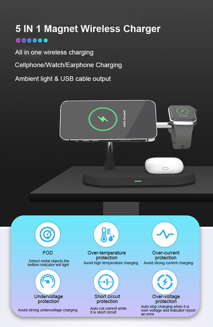 5-in-1 Magnetic Wireless Charging Station