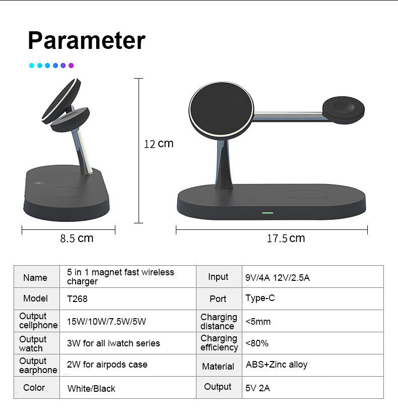 5-in-1 Magnetic Wireless Charging Station