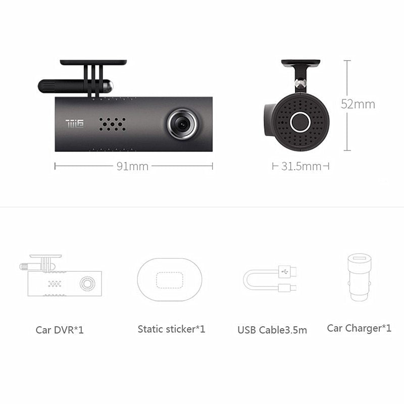 Dashcam WiFi DVR 130 Degree Wireless Cam 1080P FHD Night Version G-Sensor