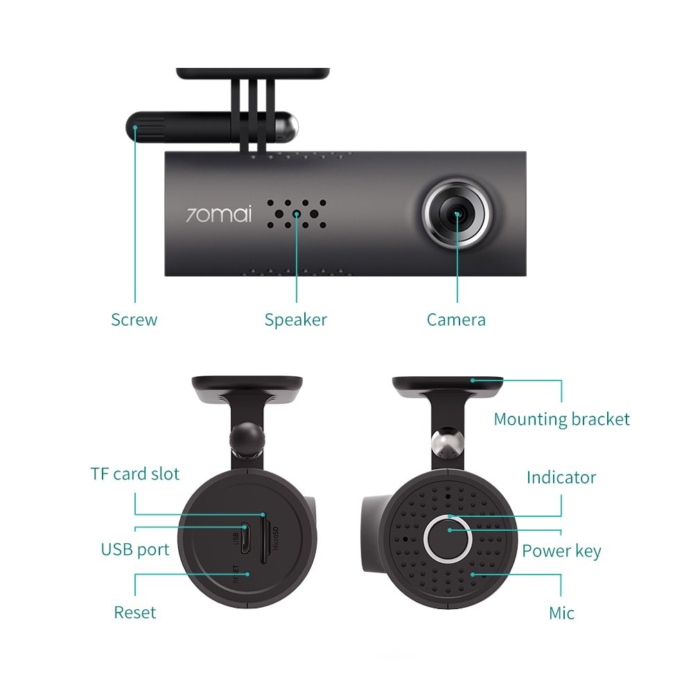 Dashcam WiFi DVR 130 Degree Wireless Cam 1080P FHD Night Version G-Sensor