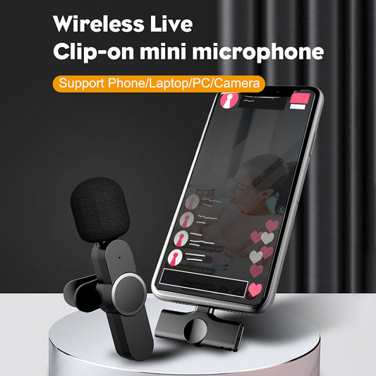 Wireless Lavalier Microphone Lapel Clip Mic For Phone Support Multi-channel Real-Time Mixing