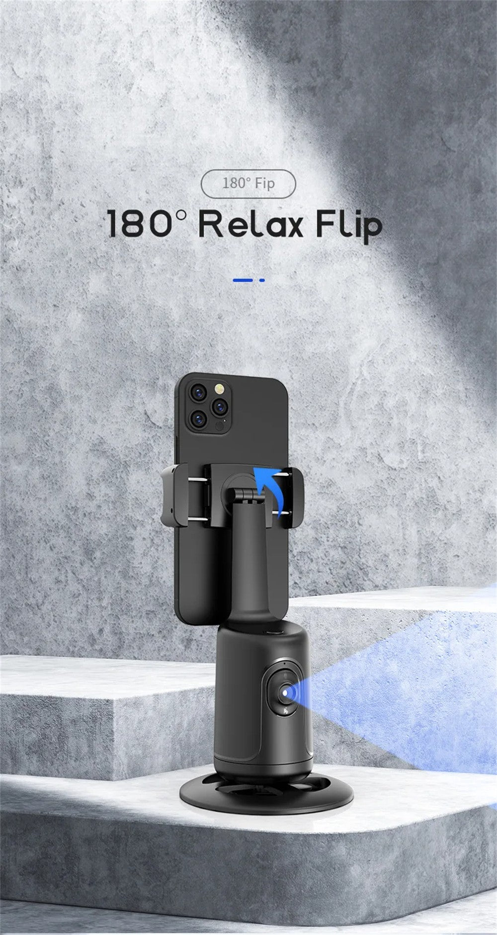 360 Auto Face Tracking Gimbal AI Phone Holder For Smartphone Video Vlog Live Calls