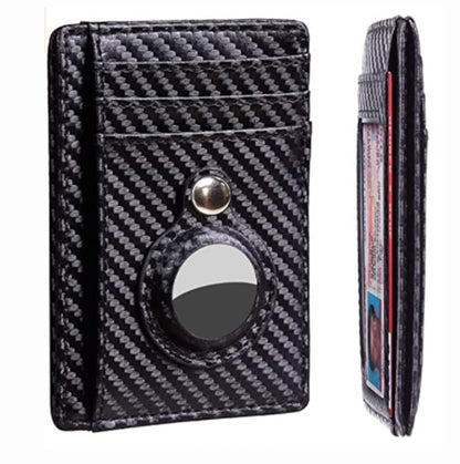 AirTag Wallet Anti Theft Bullet Card Bag Multi-functional Rfid Card Holder Men's Leather Slim Wallets For Airtag Air Tag