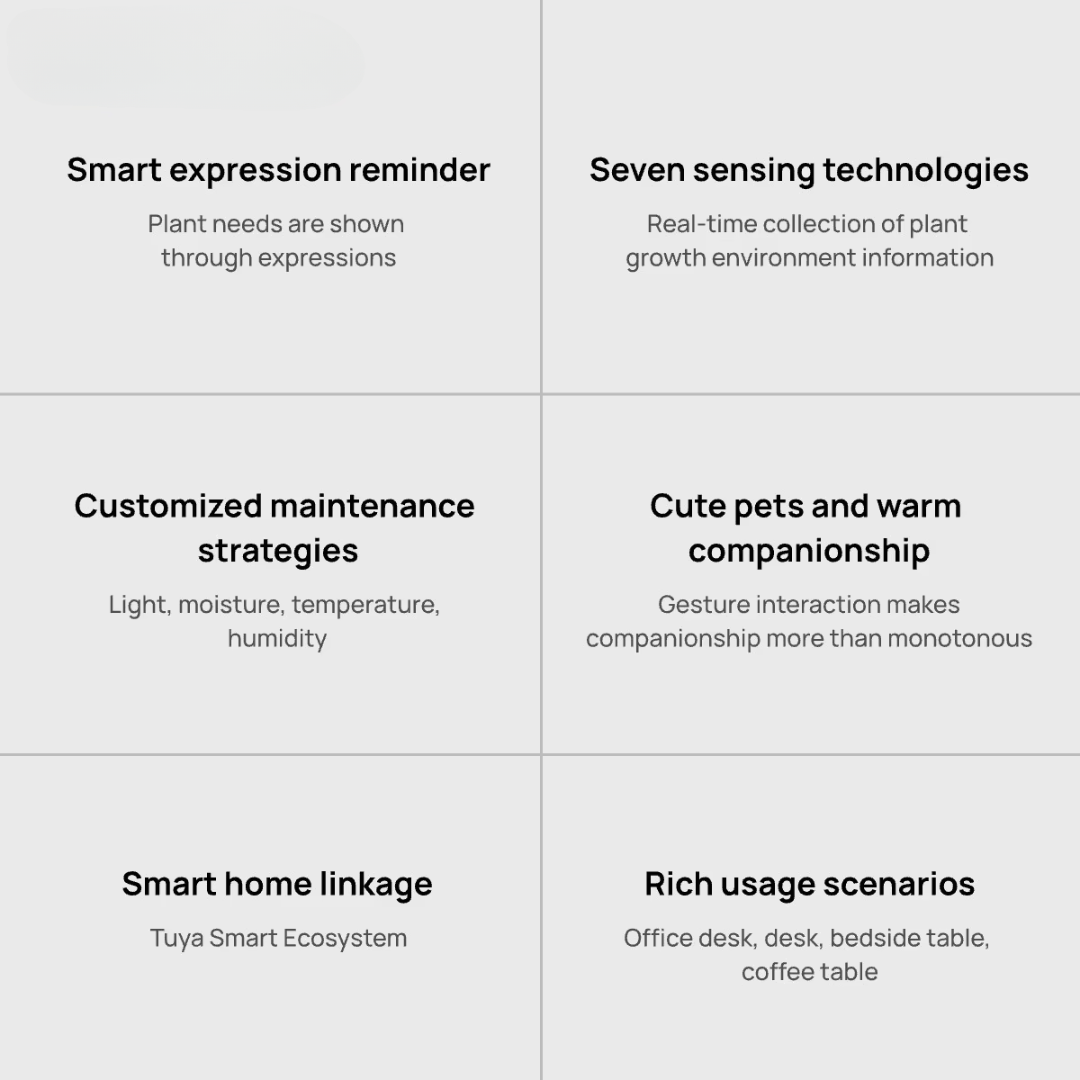 Smart Planter With Over 49 Rich Expressions 7 Smart Sensors And AI Chip