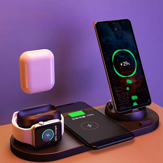 Wireless Fast Charger For iPhone Watch 6-in-1 Charging Dock Station